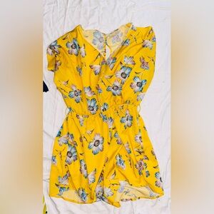 Charlotte Russe Yellow Maxi Wrap Jumpsuit